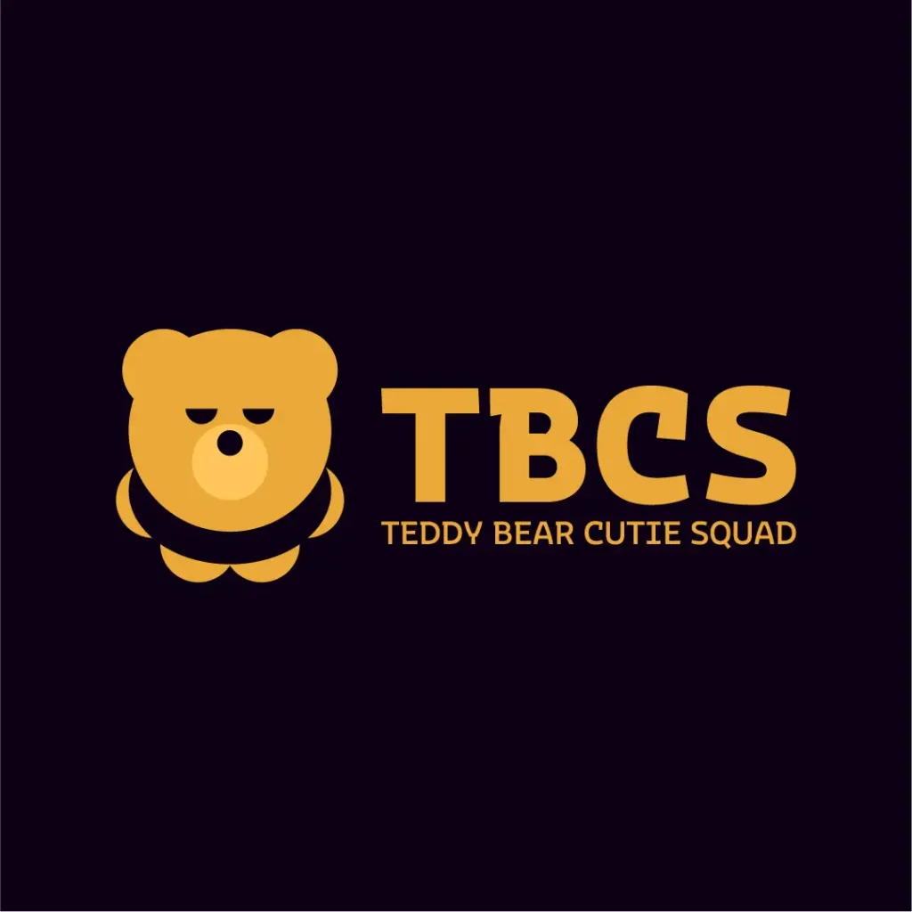 logo del brand tbcs che raffigura un orsetto furbo arancione, in negativo