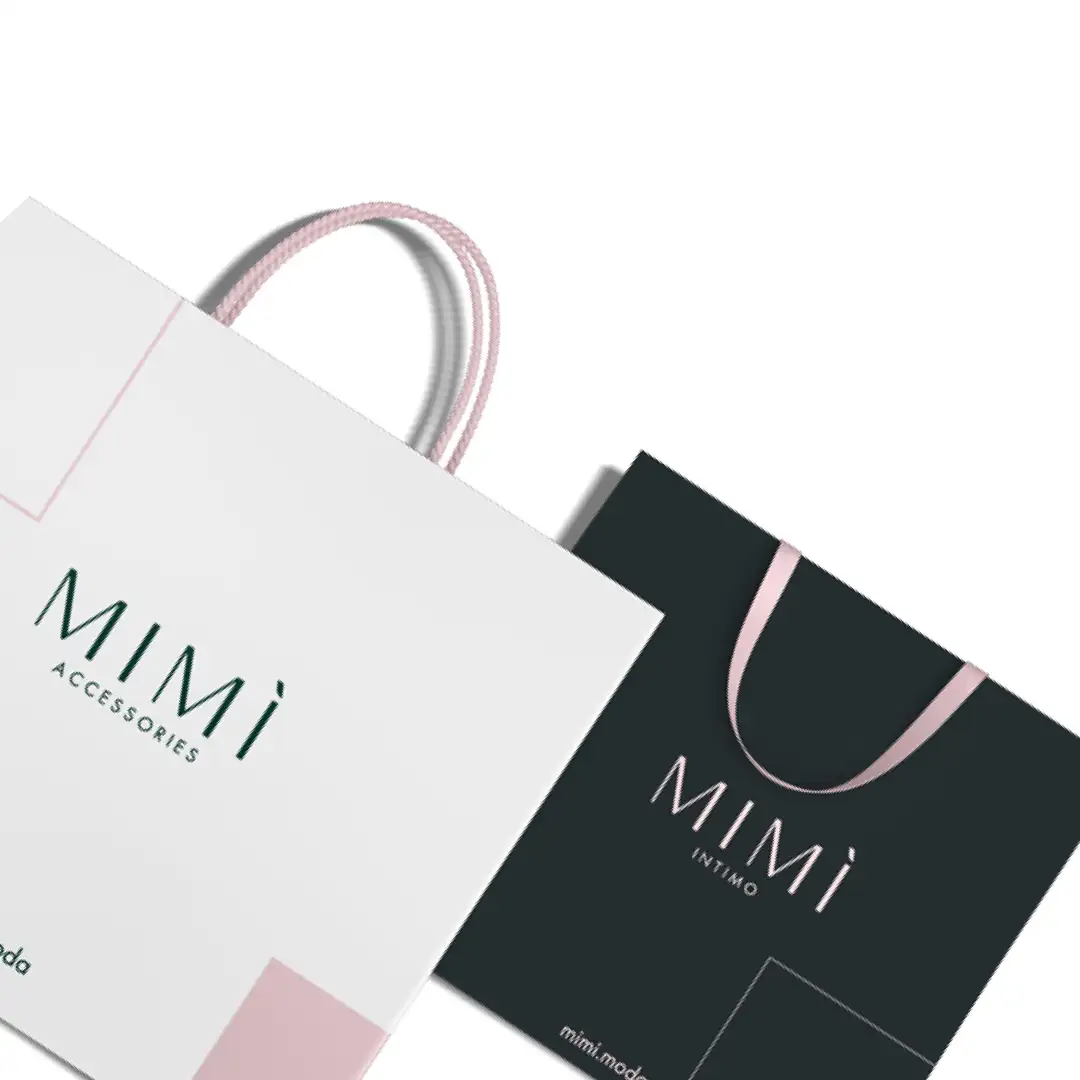 packaging di mimì moda per incartare regali, buste di carta