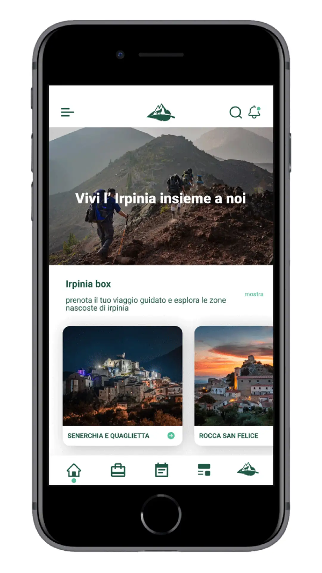 schermata home mini app infoirpinia