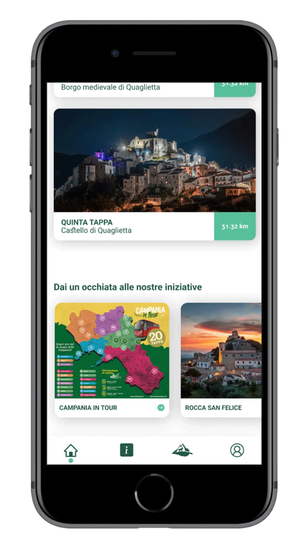 schermata homepage mini app infoirpinia