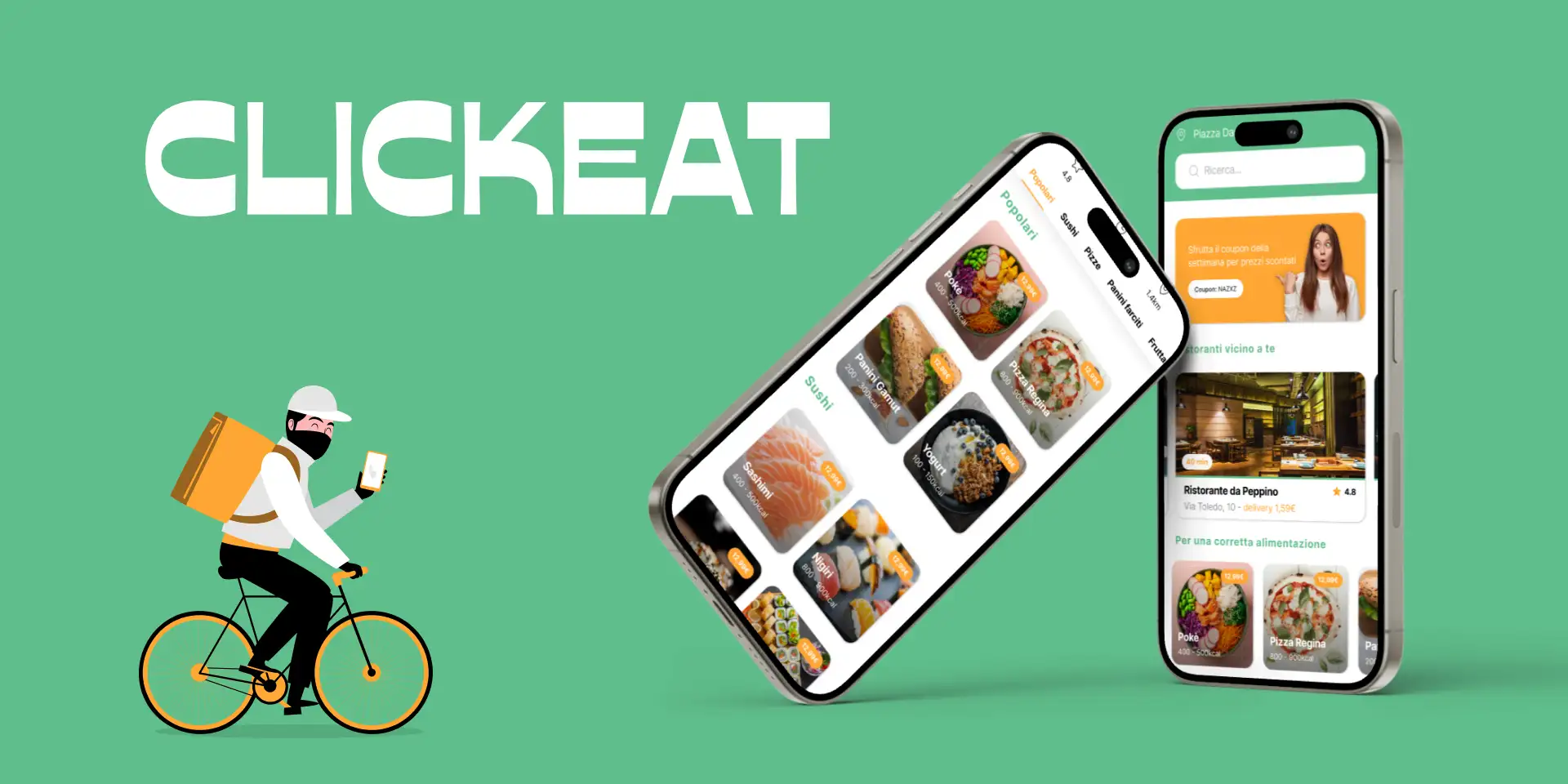 cover dell'app clickeat di food delivery