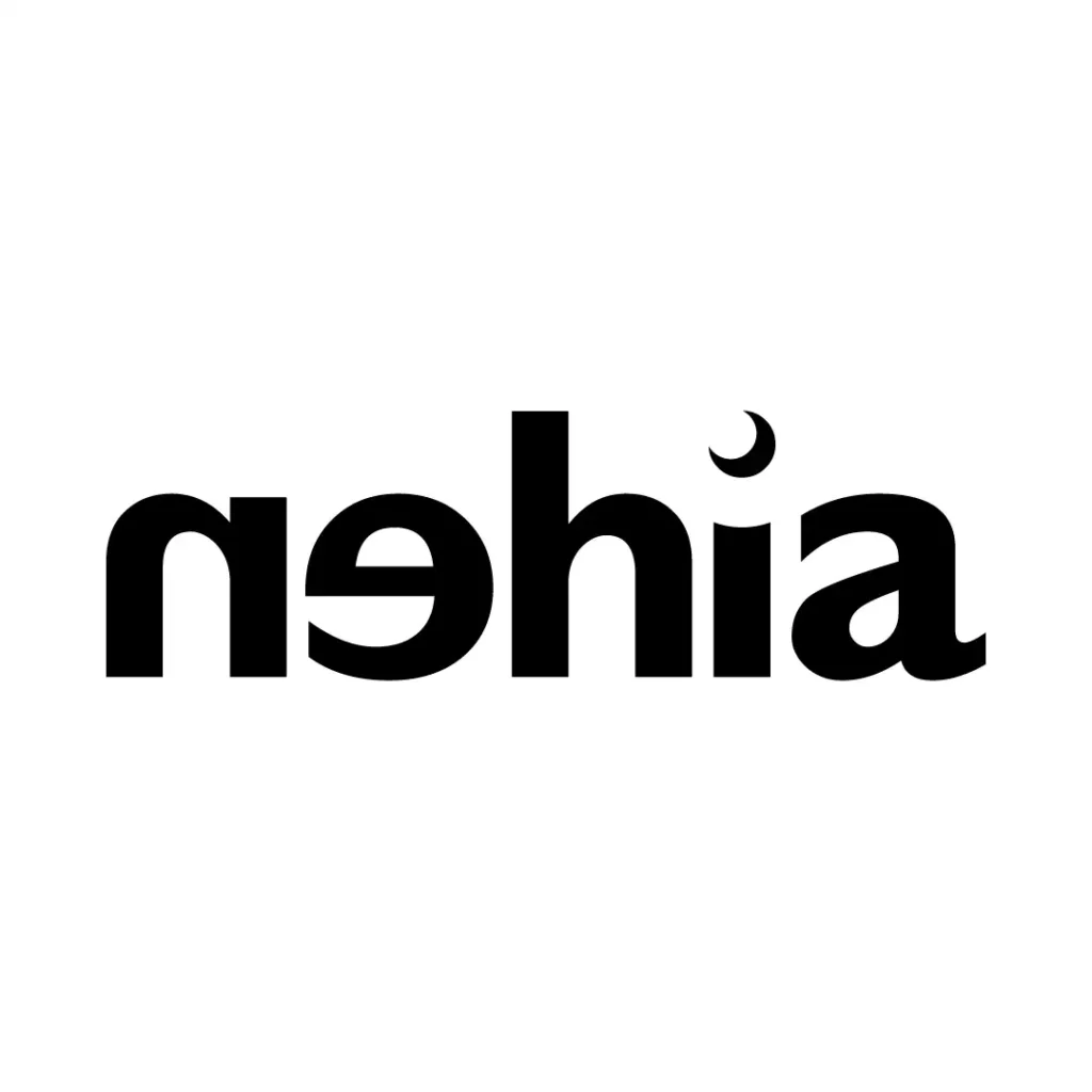 logo del brand nehia in colore nero